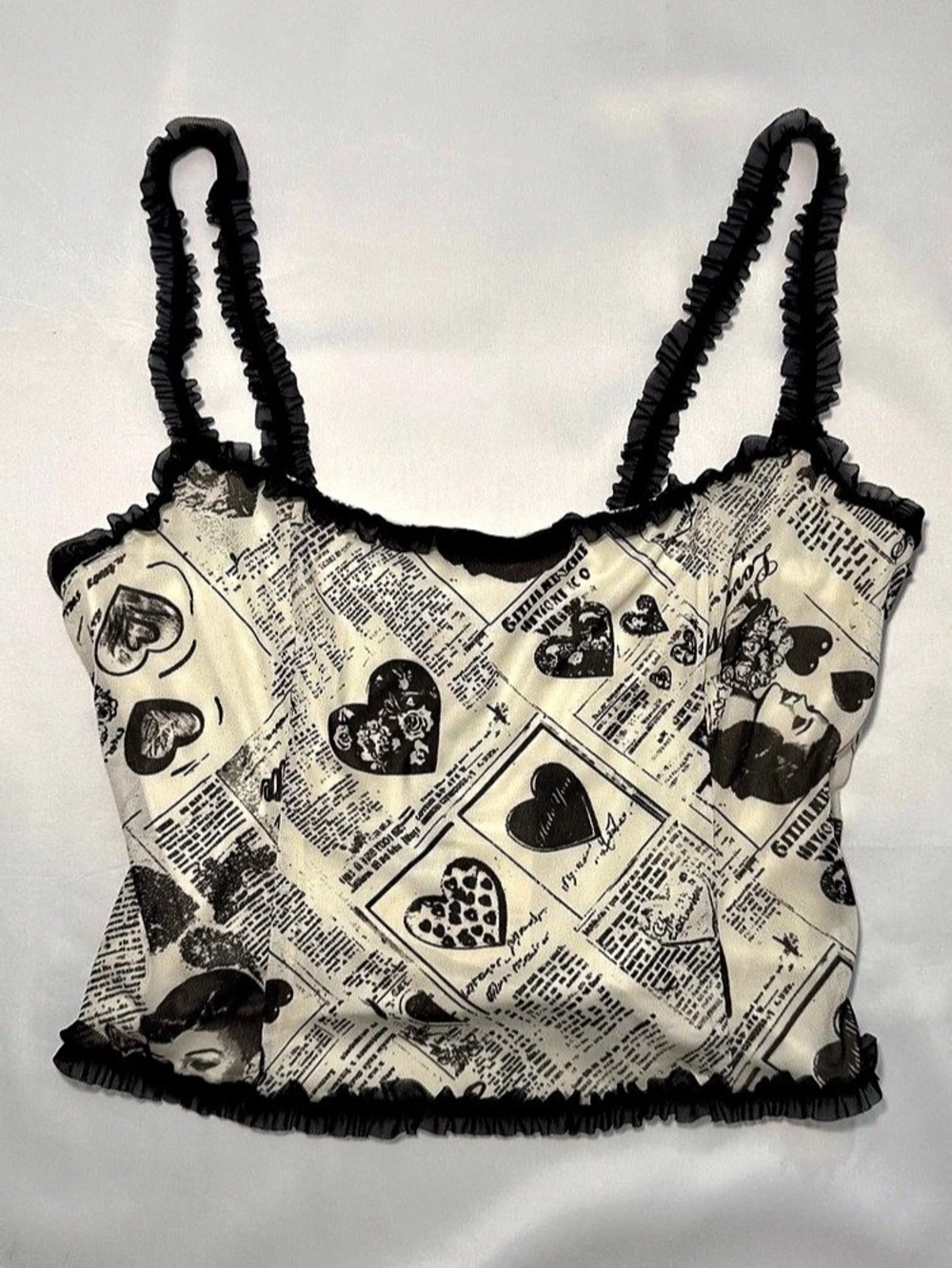 urban outfitters newspaper crop top